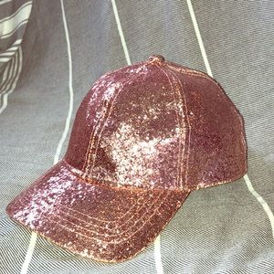 Pink ball cap, sparkly